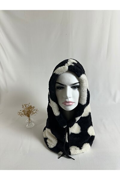 MegssStore منقوش وبري قبعة بالاكلافا مع غطاء للرقبة