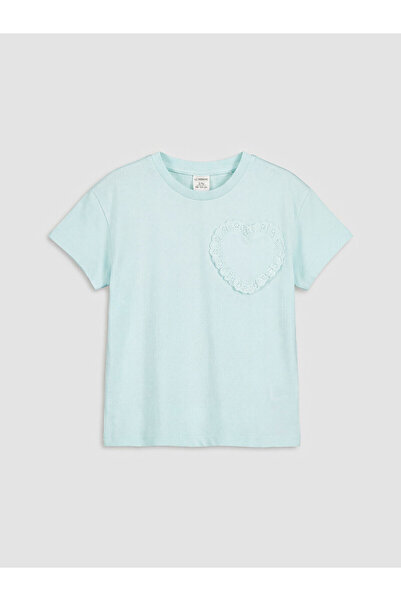LC Waikiki Peak New Season Crew Neck Embroidered Girls' T-Shirt