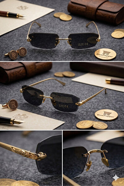 BluePepper Cartel V3 |   Modern Cut Luxury Sunglasses Rectangular Frame Glass...