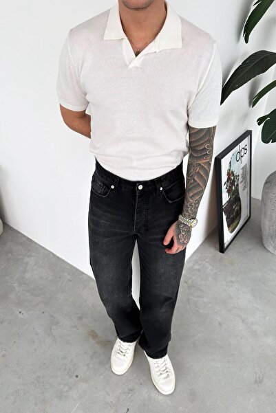 HAFKAGİYİM Екрю Трико Расслабленная Рубашка с Поло-Воротником