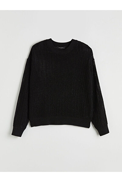 LC Waikiki Özmarka New Season Crew Neck Openwork Oversize Women's Knitwear Sw...