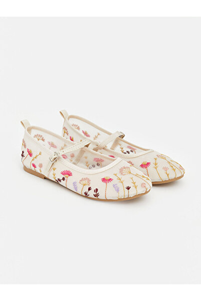 LC Waikiki Two Mt Shop Quality Lcw Steps Beige Girls' Ballet Flats
