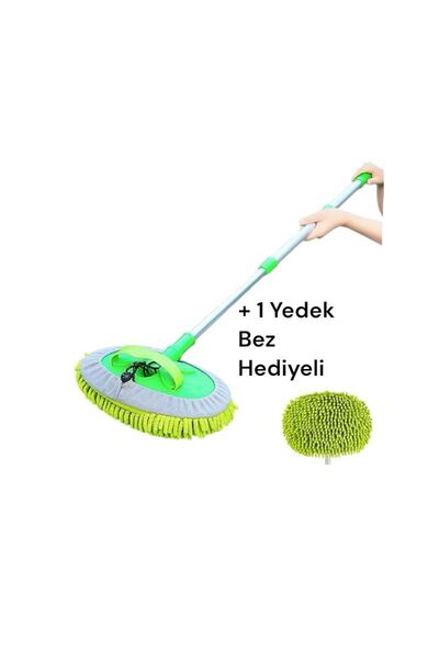 RSC MARKETİM Çok Fonksiyonlu Mikrofiber Araba Yıkama Fırçası Teleskopik Saplı...