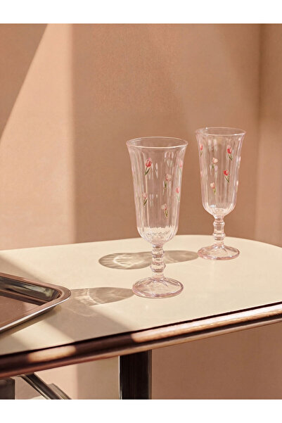 LC Waikiki Çelebi Store'dan Kaliteli Parçalar Baskılı Ayaklı Cam Su Bardağı 2...