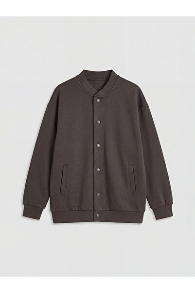 LC Waikiki LCW Kids Antrasit Kolej Yaka Çıtçıt Kapamalı Erkek Çocuk Ceket