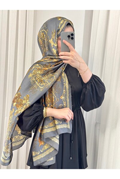 zesu co İthal Vual İpek Şal İç Göstermeyen Kaymayan Tesettür Şal