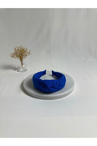 MegssStore أزرق بلون الكوبالت عصابة رأس زرقاء مزدوجة بعقدتين على شكل تاج