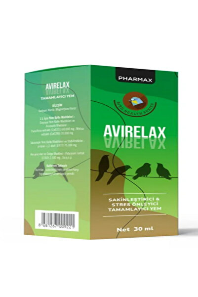 Pharmax Avirelax 30 ml Kuş Sakinleştirici ve Stres Önleyici Damla (Tüy Yolma ...