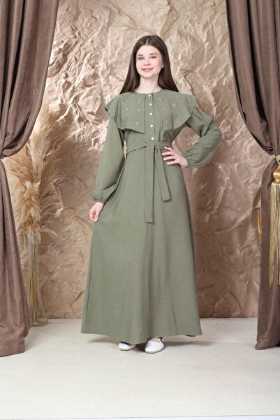 Buket Tekstil ΚΟΡΙΤΣΙΣΤΙΚΟ ΦΟΡΕΜΑ ΧΑΚΙ ΜΕ ΛΕΠΤΟΜΕΡΕΙΕΣ ΣΤΟΥΣ ΩΜΟΥΣ ΚΑΙ ΤΟΥ ΛΑ...