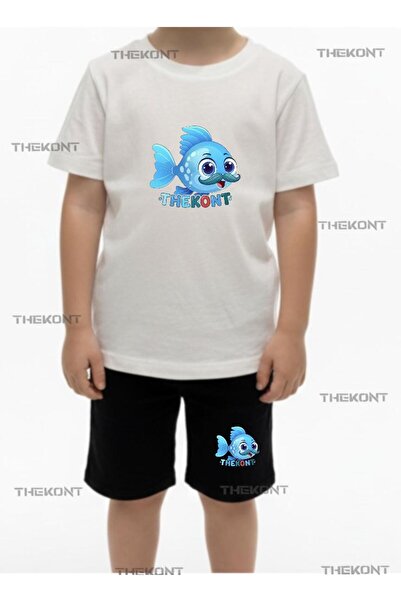 THEKONT SET DE VARĂ PENTRU COPII CU TRICOU ȘI PANTALONI SCURȚI CU IMPRIMEU PE...