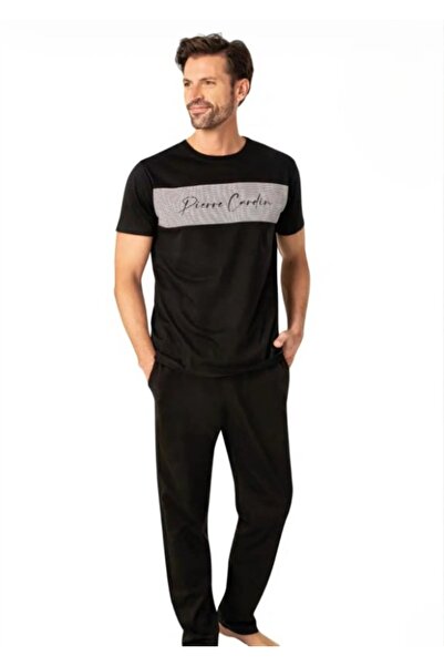 Pierre Cardin Men's Short Sleeve Crew Neck Combed Cotton Pajama Set