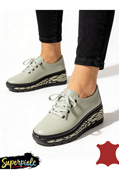 ANGEL BLUE Γυναικεία casual παπούτσια από Γνήσιο Δέρμα με μαύρες χοντρές σόλες