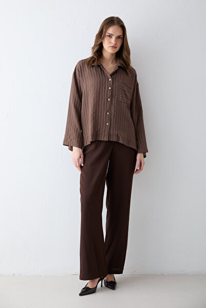 Melike Tatar Oversized Striped Shirt 81-4998