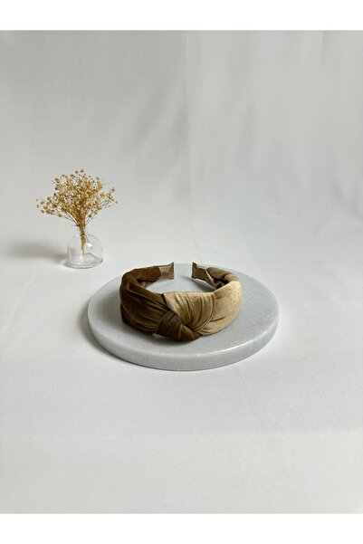 MegssStore Honey Foam Velvet Knot Crown Headband