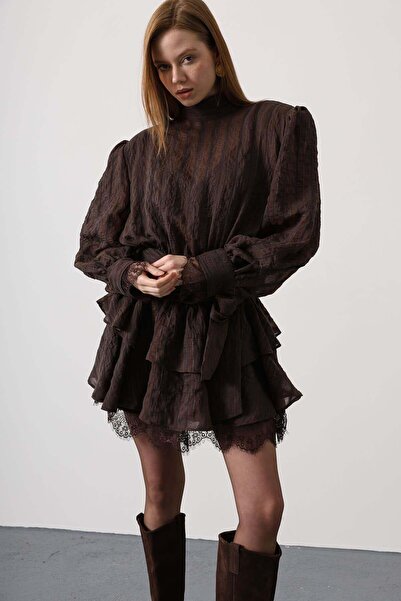 Secret Passion Lingerie Yeni Sezon Simli Çizgili Kuşak Detaylı Dantelli Kadın...