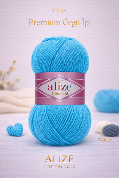 Alize Yazlık Pamuk Ip Cotton Gold Amigurumi Punch Ipi 427 Mavi