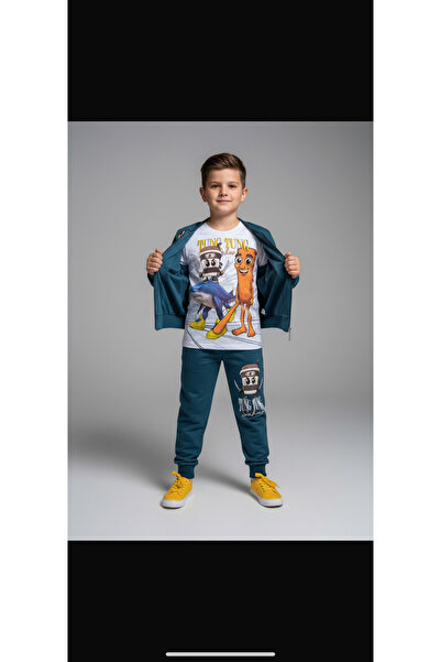 ANKANOVA Trening pentru băieți de tranziție cu mânecă scurtă Thsort Cardigan set