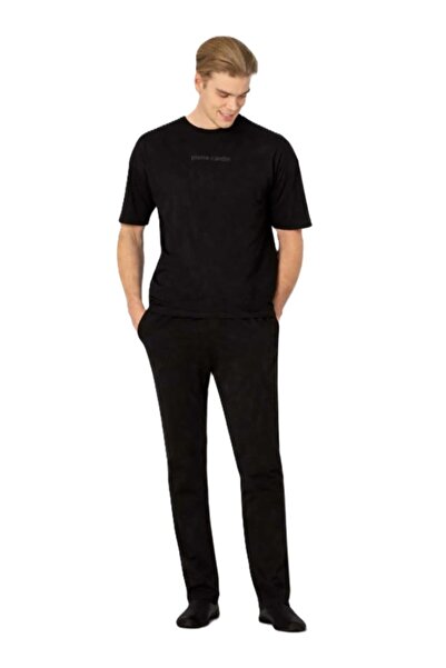 Pierre Cardin Men's Short Sleeve Crew Neck Oversized Combed Cotton Pajama Set