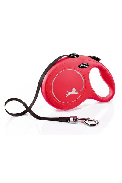 Flexi Lesa retractabila, rosie, rezistenta, lungime 8 m, pentru caini cu greu...