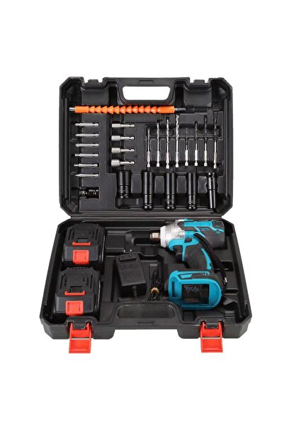 Antoniabeautyshop Cheie Impact cu Acumulator 24V, 2 Baterii, Set Accesorii, V...