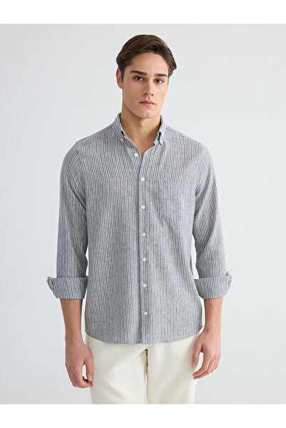 LC Waikiki Nevavm Regular Fit Striped Men's Shirt with Difference