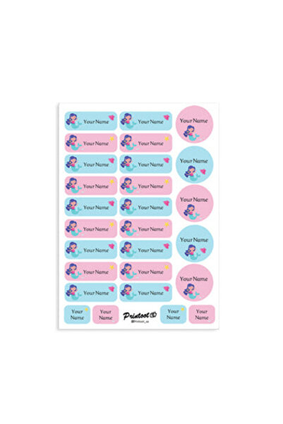 Printoot ملصقات حورية البحر تتميز بأيقونات فنية ساحرة وملصقات فينيل لاصقة عال...