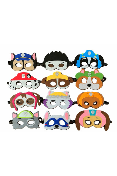 OEM Set de 12 măști pentru copii, personaje de desene animate - Patrula Cățel...
