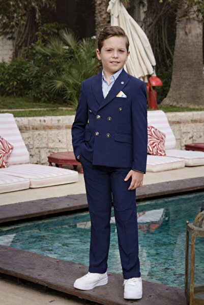 Mogi بدلة ولادية رسمية من ٣ قطع - كحلي -