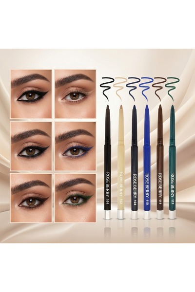 ROSE BERRYY مجموعة أقلام كحل روزبيري المقاومة للماء بأشهر 6 ألوان ترند