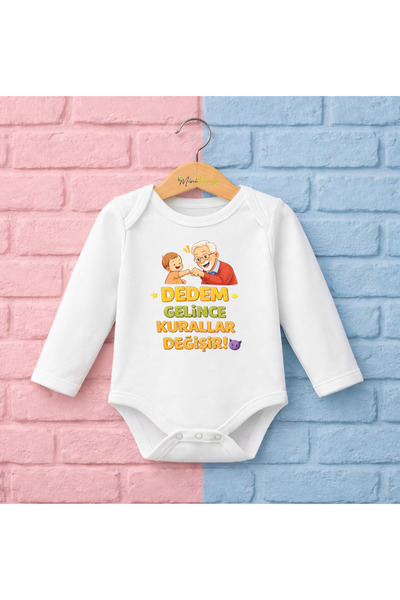 CACTUS COLLECTION Dede Yazili Cotton Baby Bodysuit