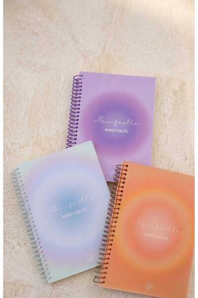 VANGUARD Design Purple Manifest Notebook – Manifest Journal, Intent and Goal Writing Notebook, Motivational Journal Spiral