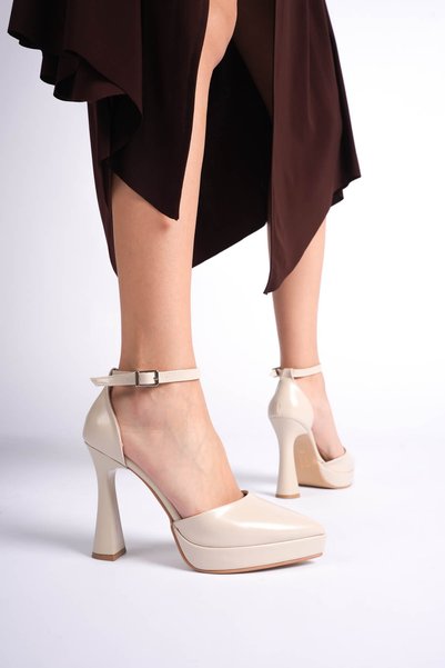 LEVONYA Dafne Women's Skin Beige Platform Heeled Shoes