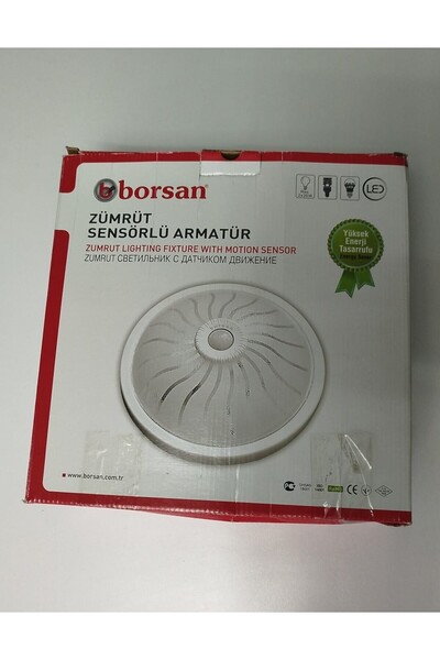 Borsan Sensörlü Armatür Ledli 15W 6500K(Beyaz Işık) Acil Kitli Zümrüt