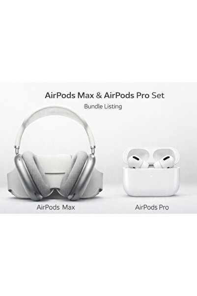 shop AirPods Max + AirPods 2.Nesil Kablosuz Kulaklık Premium İkili Set