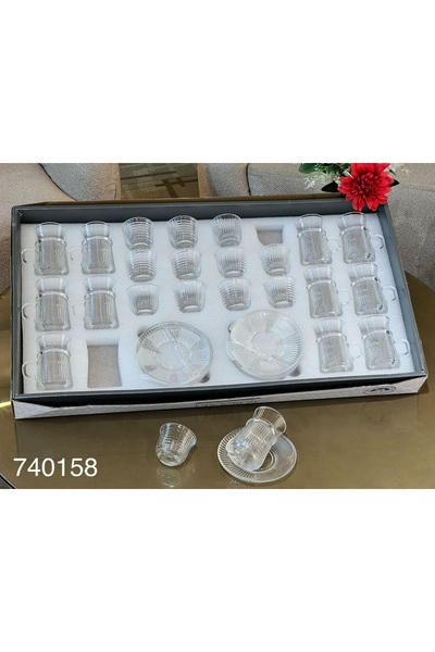 Louvre طقم بيالات شاي وقهوة 36 قطعة زجاج