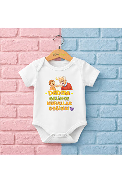 CACTUS COLLECTION Dede Yazili Cotton Baby Bodysuit