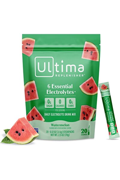 ULTIMA Replenisher Electrolyte Hydration Drink Mix Watermelon Flavor, 20 Packets