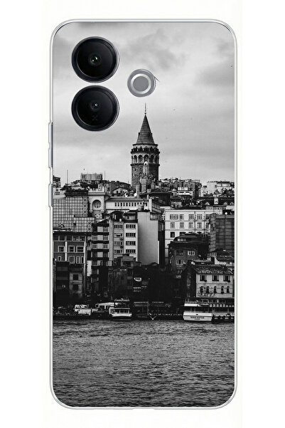 TechTree حافظة سيليكون متوافقة مع Vivo V60 Lite مع برج جالاتا وظرف سيليكون مط...