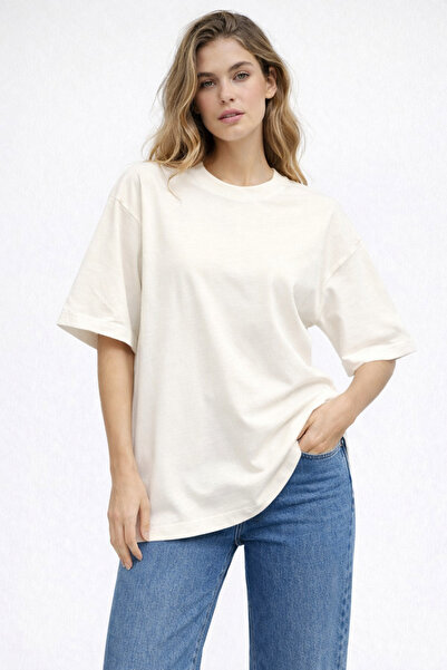 KAREL BUTİK Γυναικείο μπλουζάκι Oversize Fit από 100% οργανικό βαμβάκι με χον...