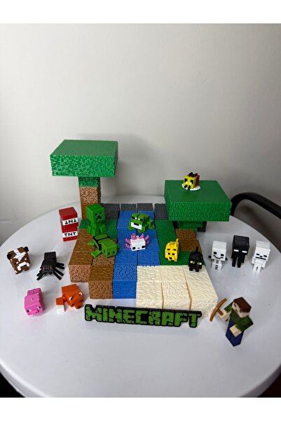 MYA 3D TASARIM ATÖLYESİ 3D MineCraft Diorama Steve ve Hayvanları