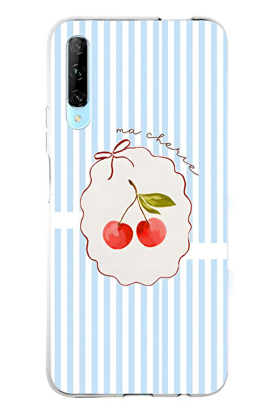 FLAMENKO حافظة هاتف شفافة متوافقة مع هاتف هواوي بي سمارت برو ما شيري كيريز منقوش