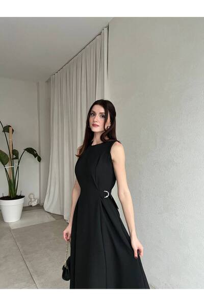 a lessa Kadın Kolsuz Uzun Elbise Zarif Şık Davet Mezuniyet Elbisesi