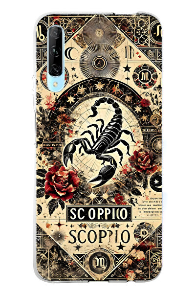 FLAMENKO حافظة هاتف شفافة متوافقة مع هاتف هواوي بي سمارت برو A كريب بيرس منقوش