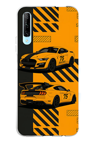 FLAMENKO حافظة هاتف شفافة متوافقة مع هاتف هواوي بي سمارت برو منقوش باللون الأصفر