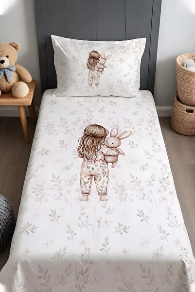 EVPANYA ميني كينج رابيت فريند منقوش غطاء سرير وغطاء وسادة