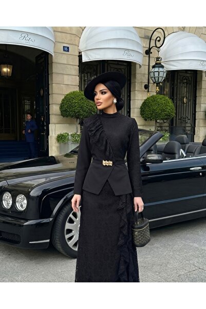 1Moda1Tarz Importat K crep D dantelă Țesătură K curea i D guler ridicat A cu ...