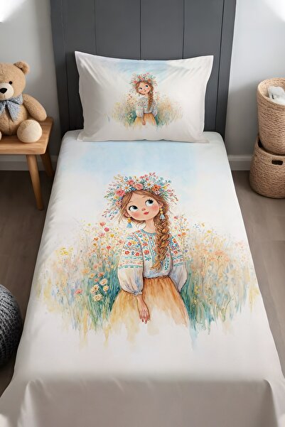 EVPANYA Girl in the Field Patterned Bedspread and Pillowcase