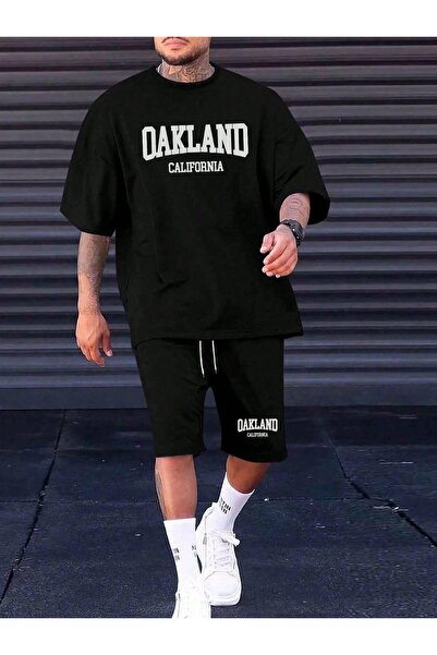 zeag Men's Okland California Printed Shorts T-Shirt Set