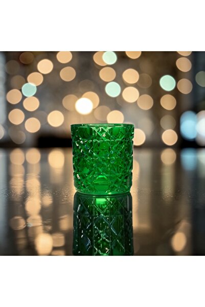 Mon Kristal Kristal Cam Yeşil Mumluk