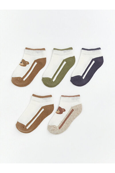 LC Waikiki LCW baby Ecru Șosete pentru bebeluși băieți cu model perechi, pach...